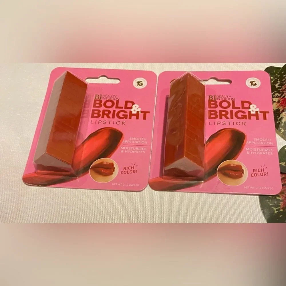🛍️2 Beauty Intuition Bold & Bright Red  Lipstick Rich Color Moisturizes 💥